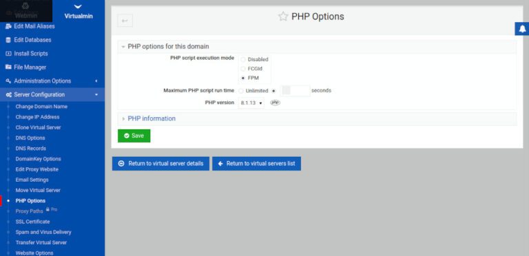How To Upgrade From PHP 7 4 To PHP 8 1 In Virtualmin On Debian 